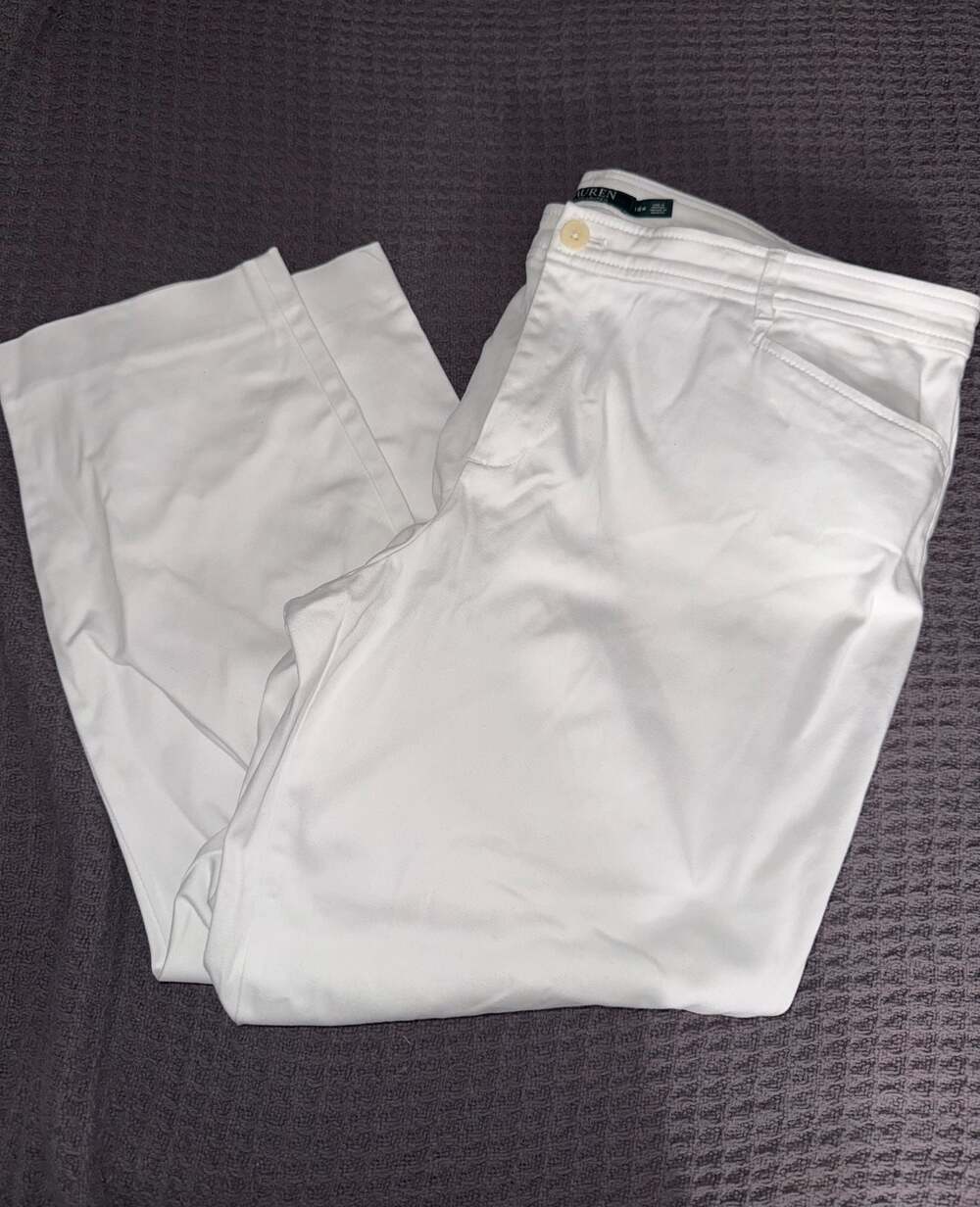 Lauren Ralph Lauren Women's White Chino Pants Size 18W